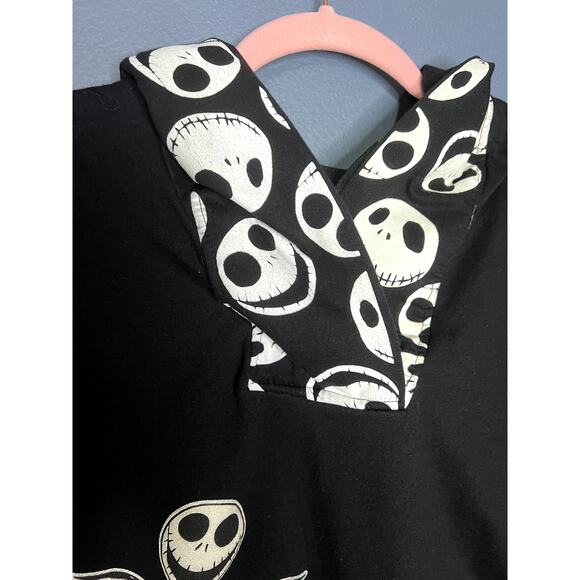 Nightmare Before Christmas Kids Sz 10 Pullover Hoodie Jack Skellington Skulls - Picture 5 of 9